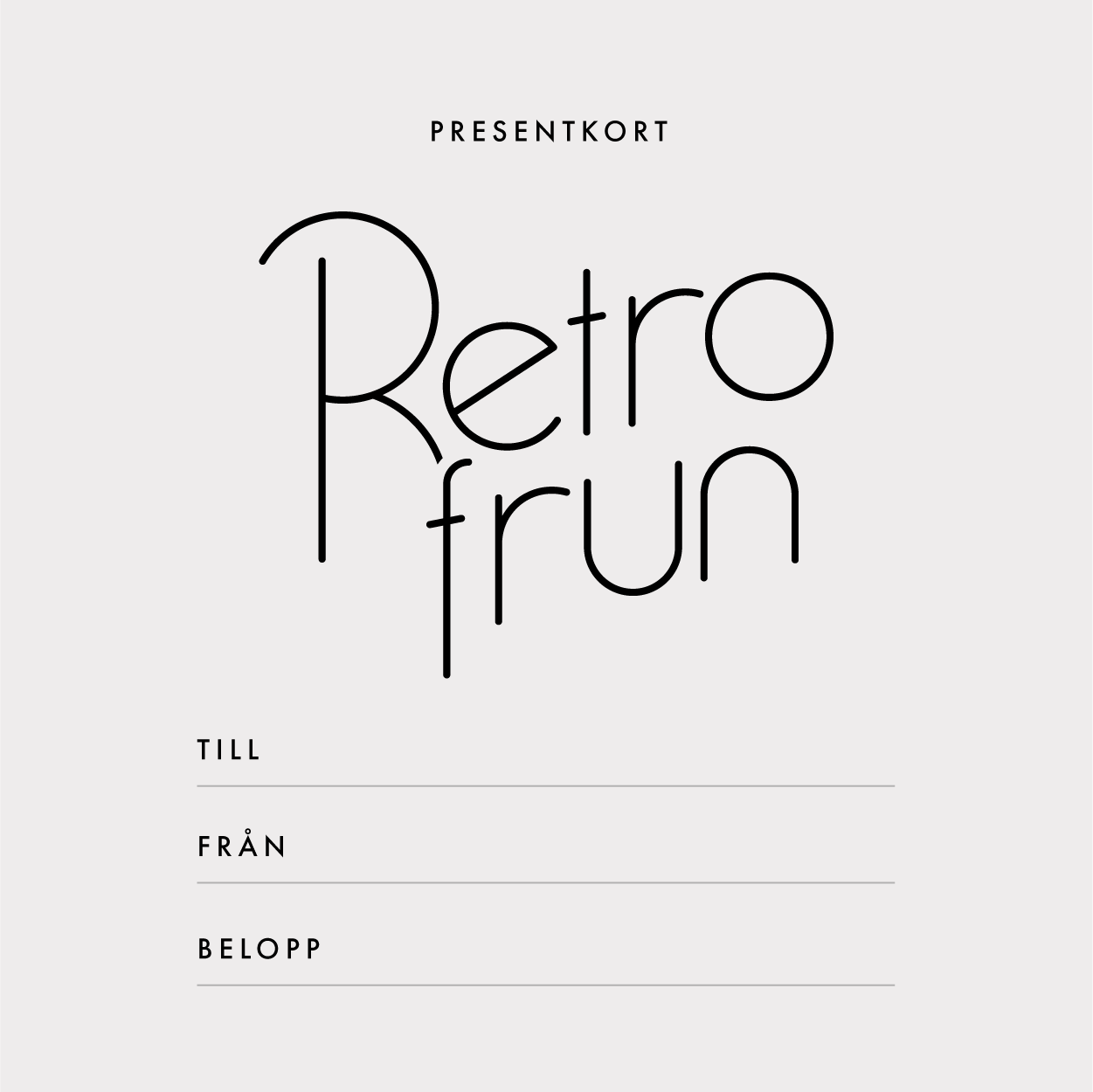 Presentkort Retrofrun